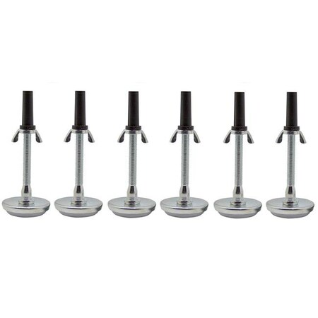 Kb KB B1301-6 Adjustable Glides for Bed Frame; Black & Chrome - Set of 6 B1301-6